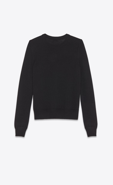 Wool sweater with Saint Laurent embroidery